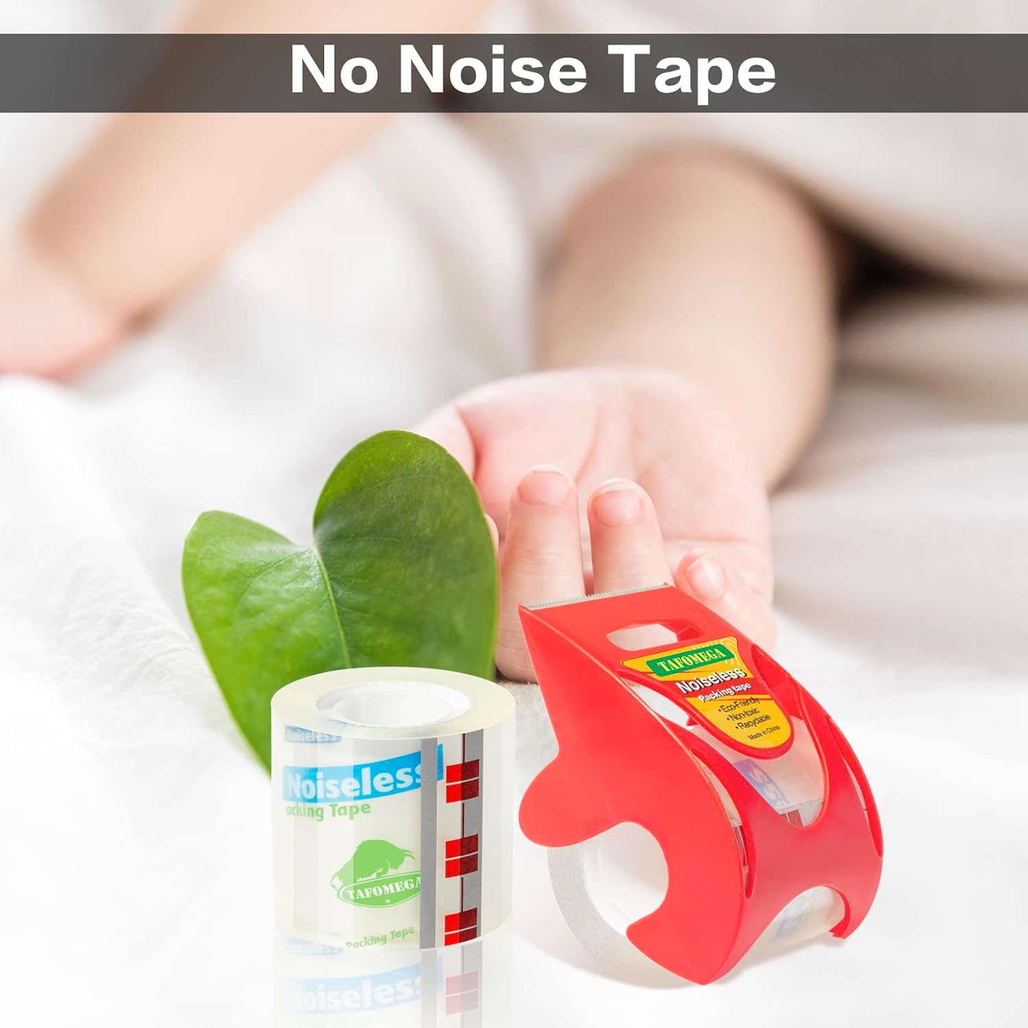 Packing Tape with Dispenser, Noiseless Packaging Tape for Shipping Moving 3 Pack Clear Strong Sealing Adhesive, Industrial Depot Tapes for Storage, 1.96 inch x 33 Yards 1” Core - Image 3